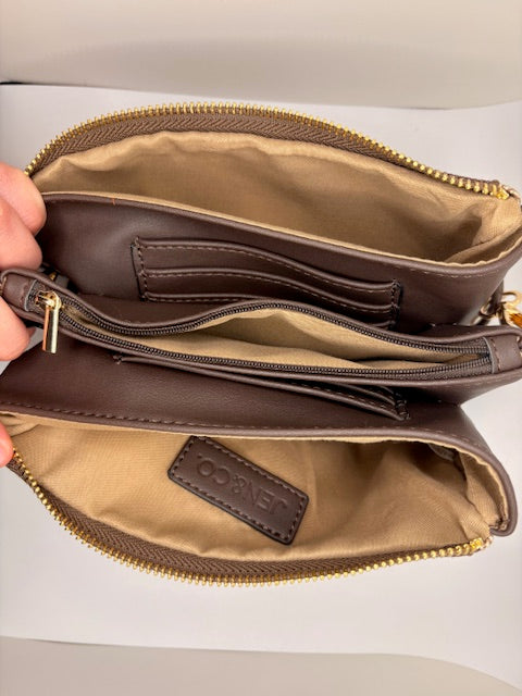 Brown Checkered Cross Body/ Wrisltet