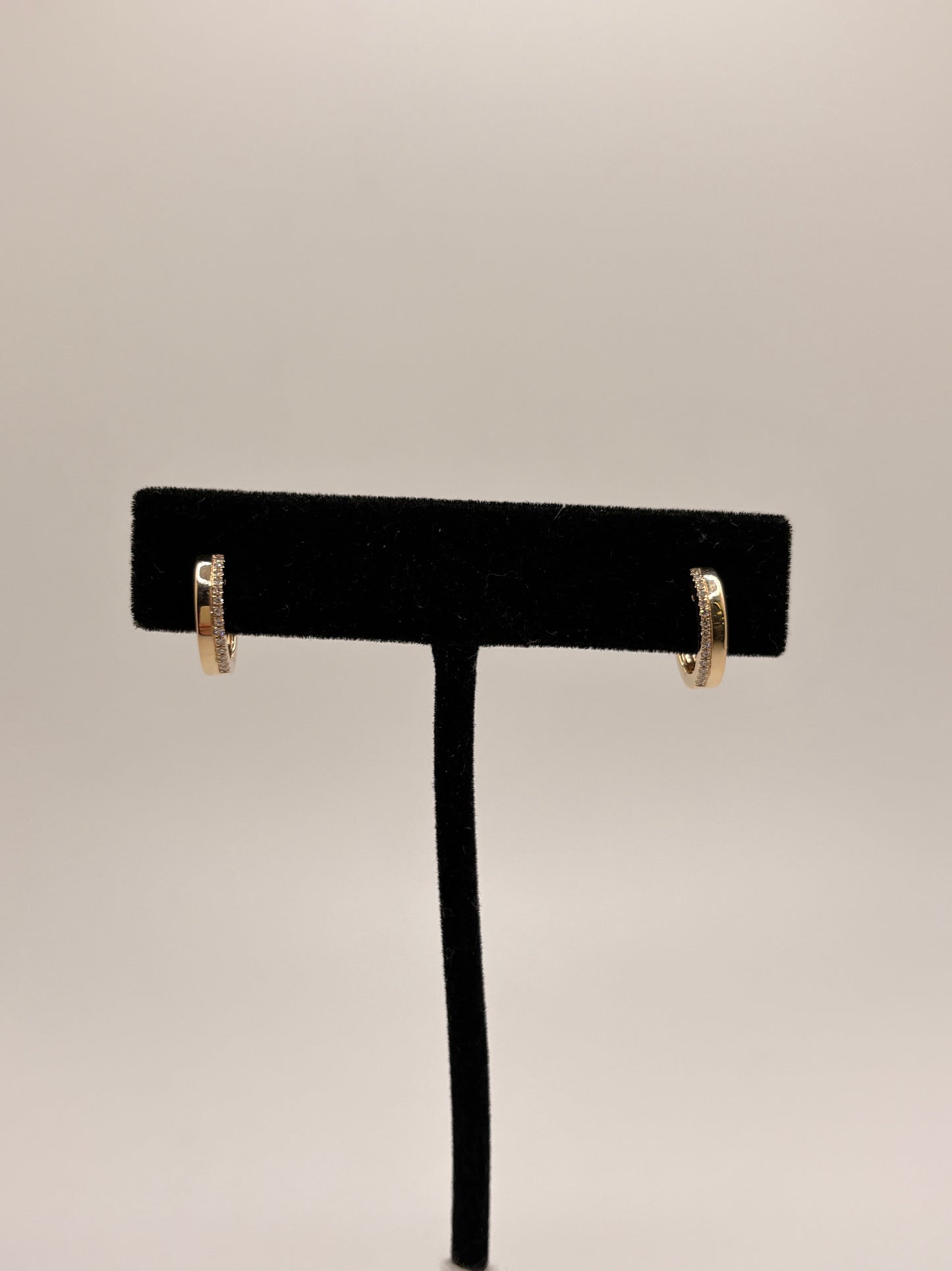 14K Yellow Gold Lab Grown Diamond Hoops