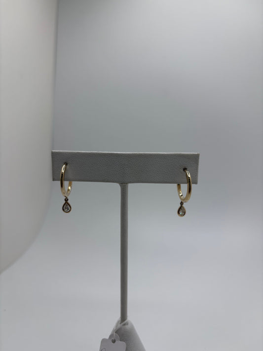 14K Yellow Gold Natural Diamond Drop Earrings