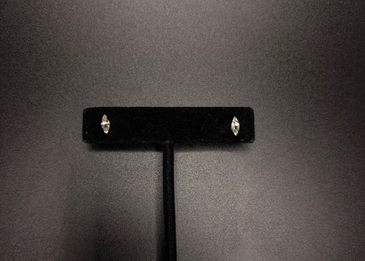 14K Yellow Gold Genuine White Topaz Studs