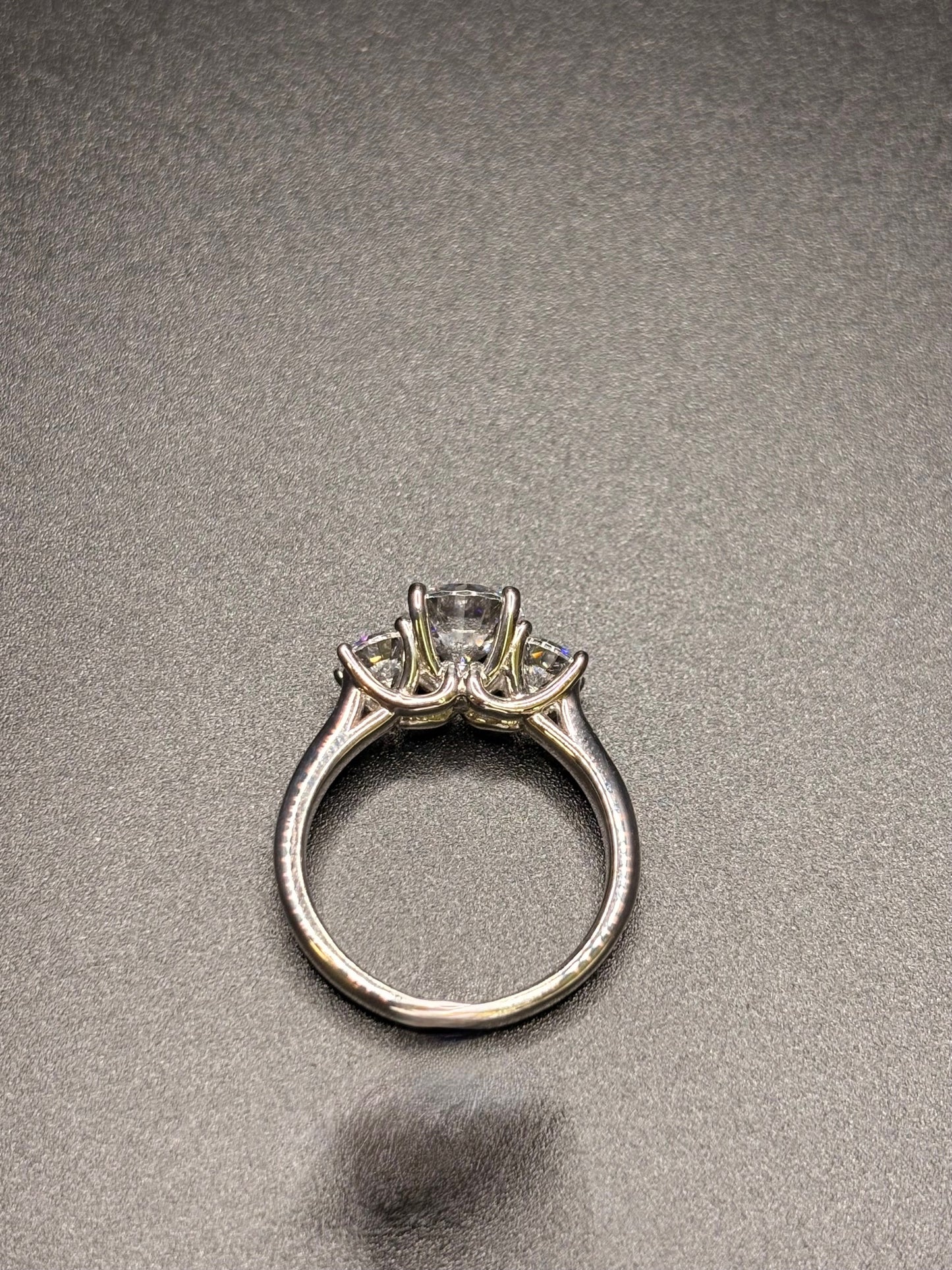 Sterling Silver 3 Princess Cut Cz Ring