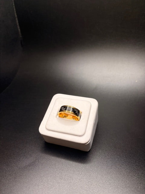 Black And Gold Tungsten Ring
