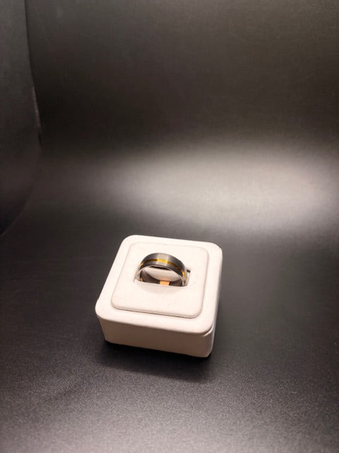Silver And Gold Tungsten Ring