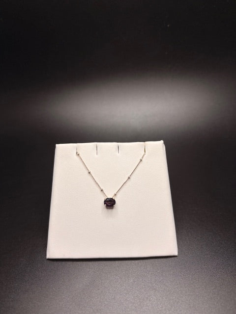 Sterling Silver Imitation Alexandrite Necklace