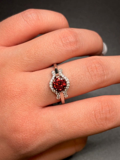 Sterling Silver Imitation Ruby Cz Ring