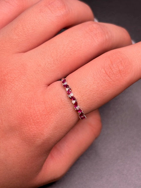 Sterling Silver Imitation Ruby Cz Ring