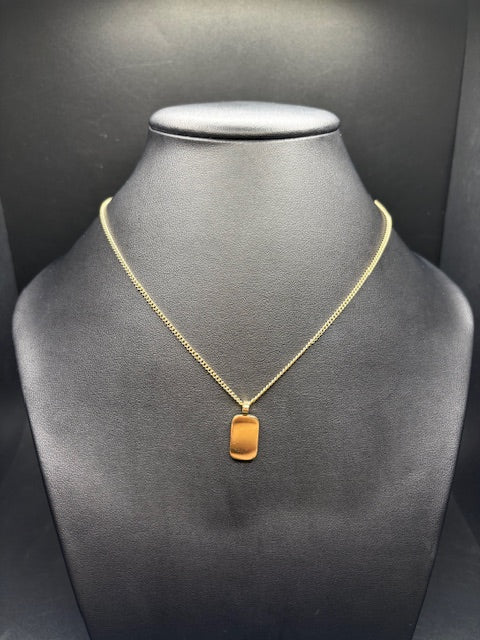 PVD Gold Stainless Steel Engraveable Pendant Chain