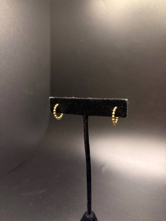 Gold-Filled Beaded Hoops