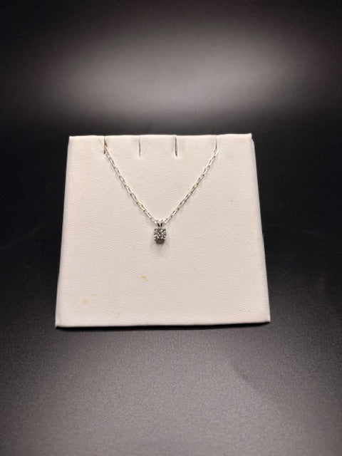 Sterling Silver Lab Grown Diamond Pendant Necklace