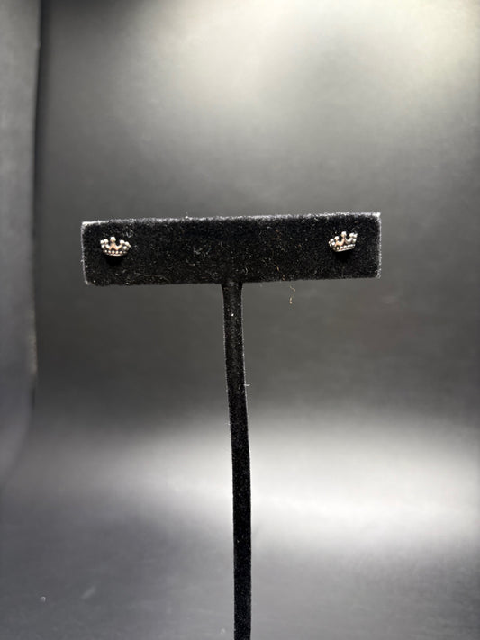 Sterling Silver Crown Studs