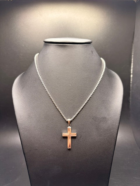 Stainless Steel Small Cross Pendant Necklace