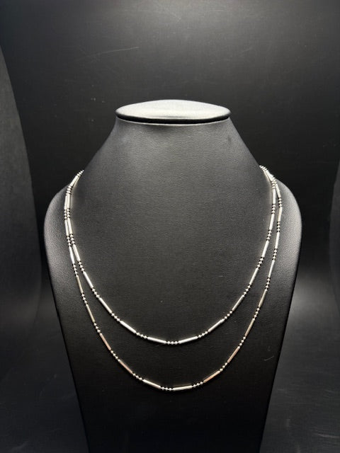 Sterling Silver Fancy Bar Necklace