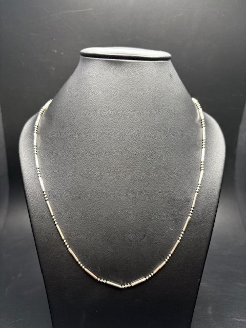 Sterling Silver Fancy Bar Necklace