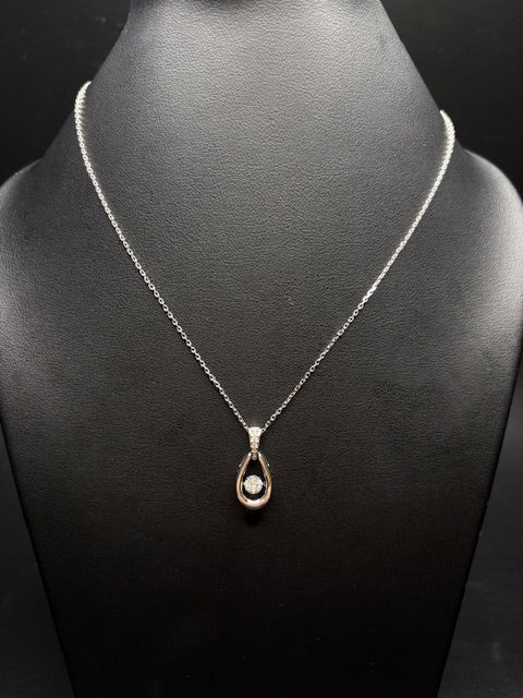 Sterling Silver Polished Dancing Cz Necklace