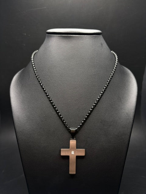 Stainless Steel Cz Cross Necklace
