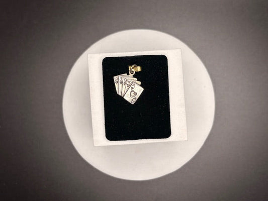 Sterling Silver Royal Flush Charm