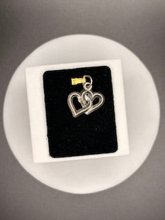 Sterling Silver Double Hearts Charm