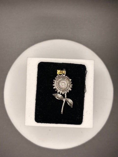 Sterling Silver Sun Flower Charm