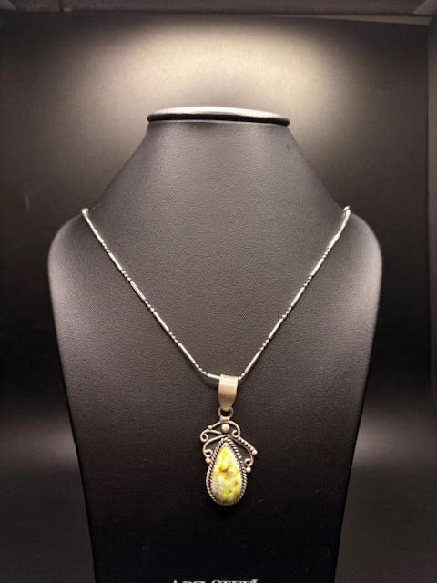 Sterling Silver Palomino Turquoise Pendant Necklace