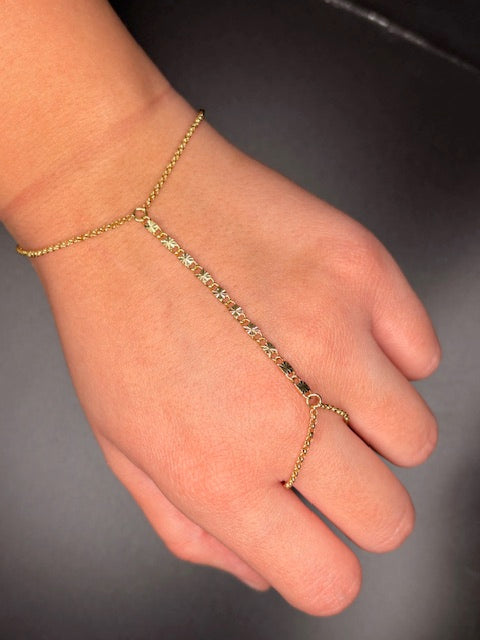 Gold-Filled Diamond Cut Hand Bracelet