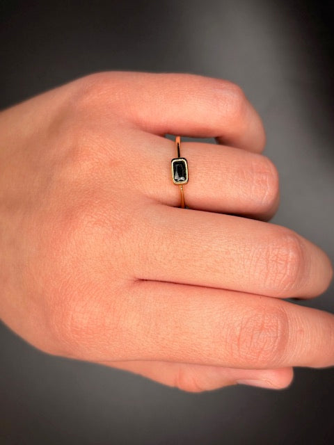 Gold-Filled Black Stone Ring