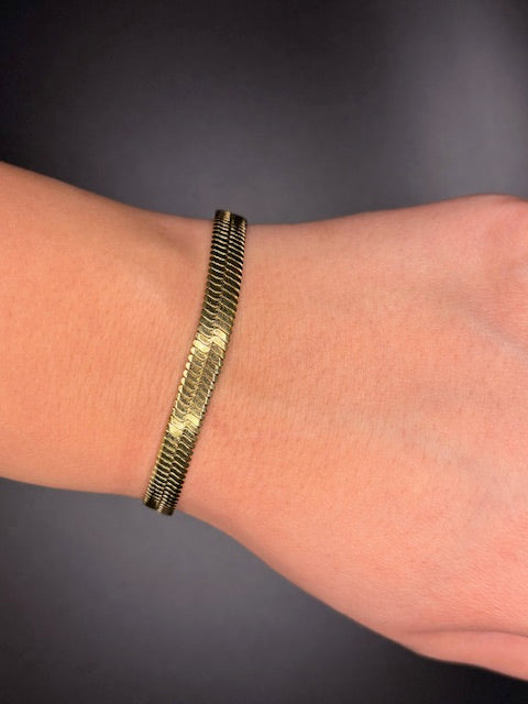 PVD Gold Herringbone Bracelet