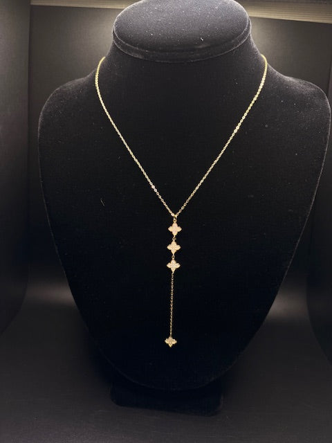 Gold-Filled Clover Drop Necklace