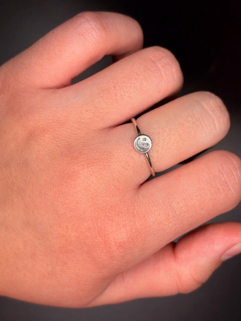 Sterling Silver Smiley Face Ring