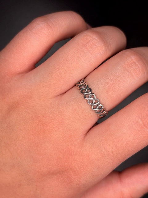 Sterling Silver Heart Band Ring
