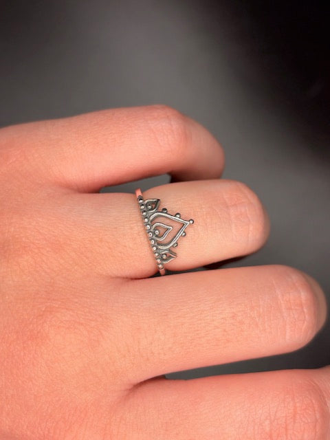 Sterling Silver Half Crown Ring