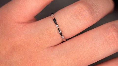 Sterling Silver Smooth Ring With CZ's
