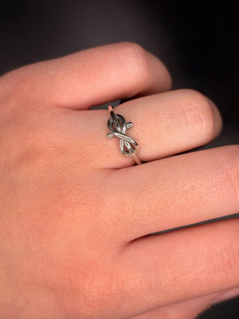 Sterling Silver Infinity Cross Ring