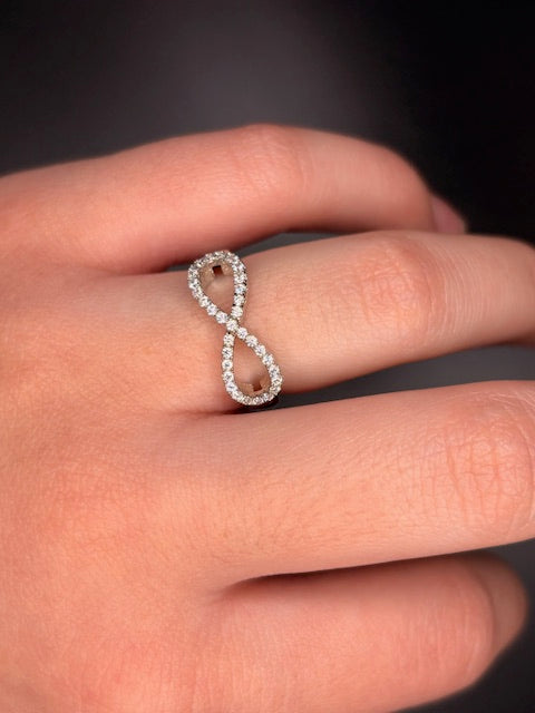 Sterling Silver Cz Infinity Ring