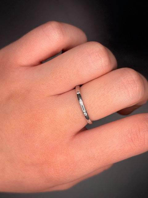 Sterling Silver Cz Smooth Band