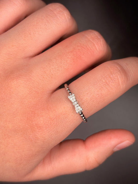 Sterling Silver Cz Bow Band