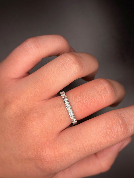 Sterling Silver Cz Eternity Ring