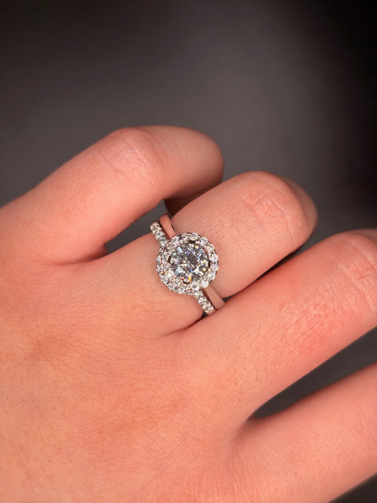 Sterling Silver Princess CZ Double Band Ring