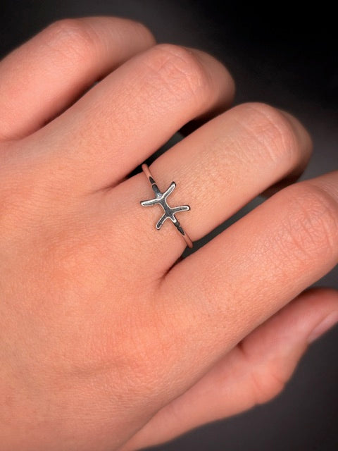 Sterling Silver Pisces Sign Ring