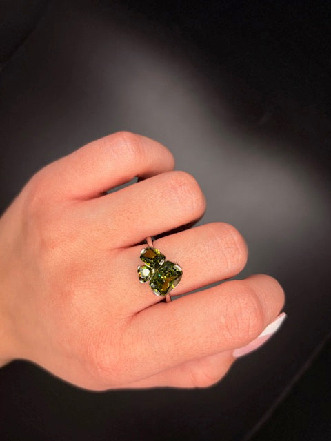 Sterling Silver CZ Imitation Zircon Ring