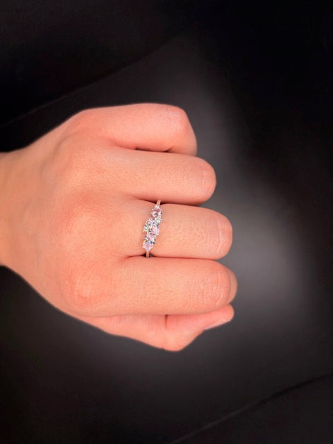 Sterling Silver Cz Imitation Pink Sapphire Ring