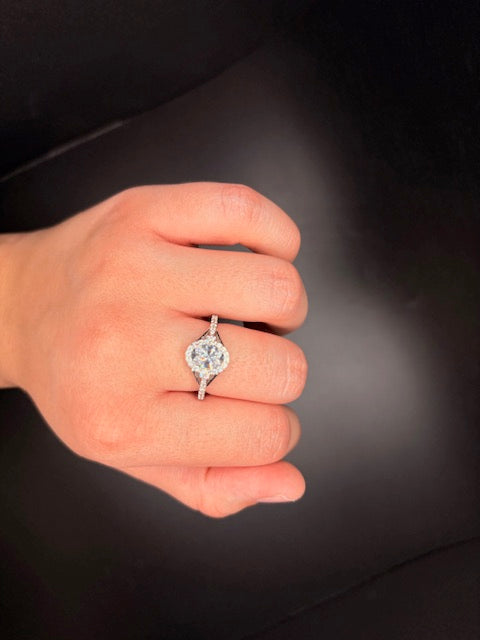 Sterling Silver CZ Oval Ring