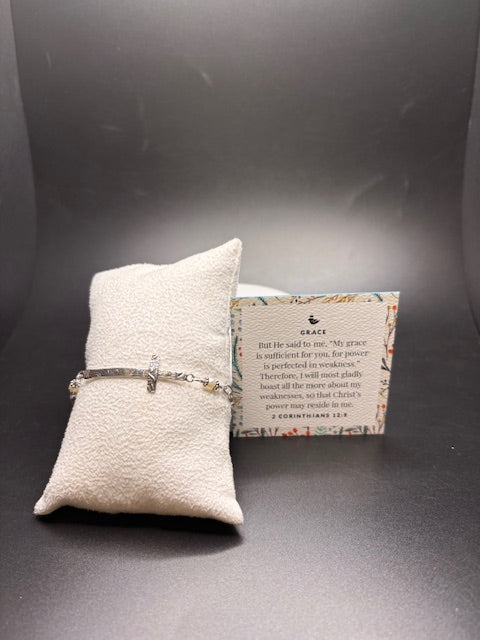 Sterling Silver Grace Cross Bracelet