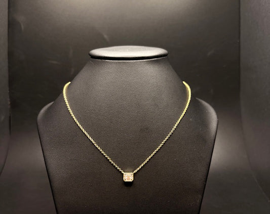 Gold-Filled Emerald Moissanite Necklace