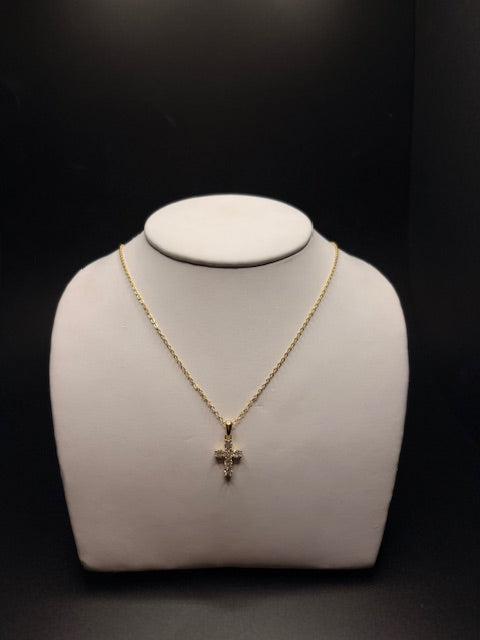 Gold-Filled Moisssanite Cross Necklace