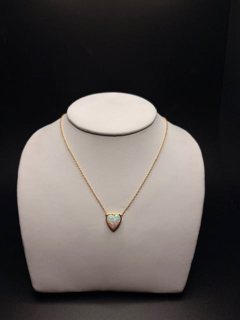 Gold-Filled Opal Heart Necklace