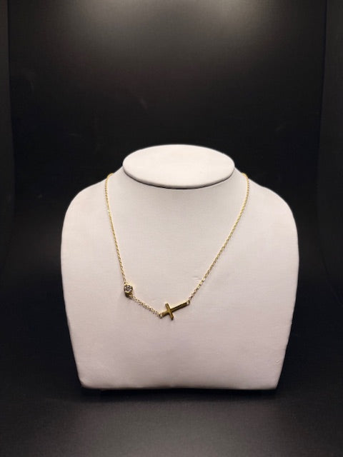 Gold-Filled Moissanite Cross Necklace