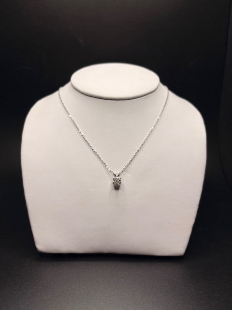 Sterling Silver Simple Moissanite Necklace