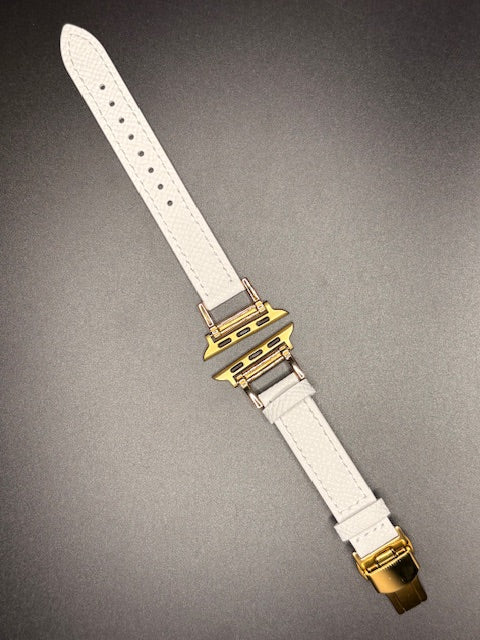 Leather White Apple Watch Band