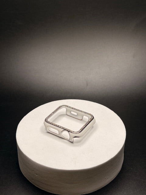 White & Silver Apple Watch Face Cover