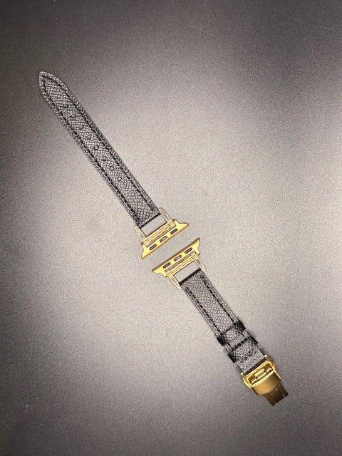 Black Leather Apple Watch Band